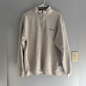 Columbia Mens Cream Hart Mountain 3/4 Zip Long Sleeve Pullover XL Outdoor Warm
